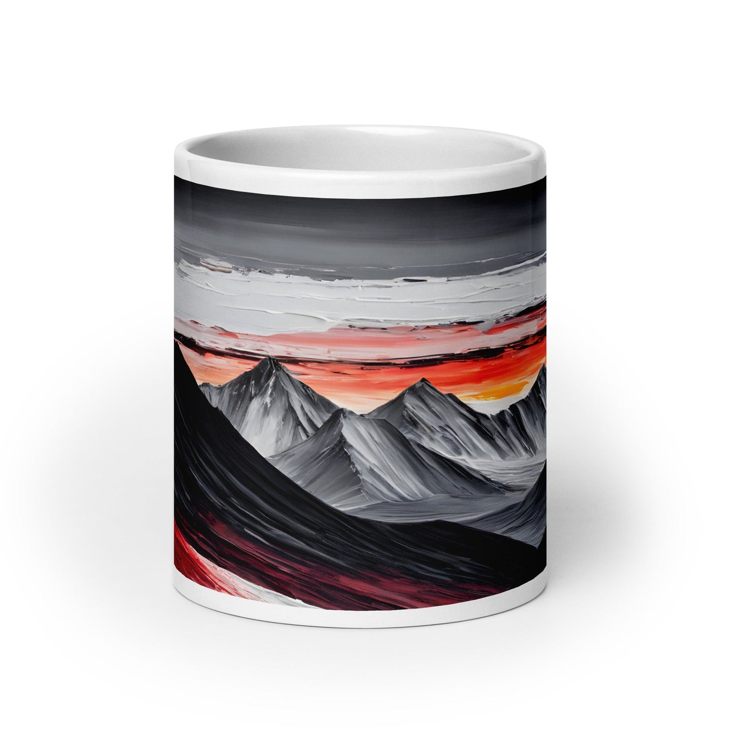 Abstract Mountains White Glossy Mug - Mugs - Discovery Co.