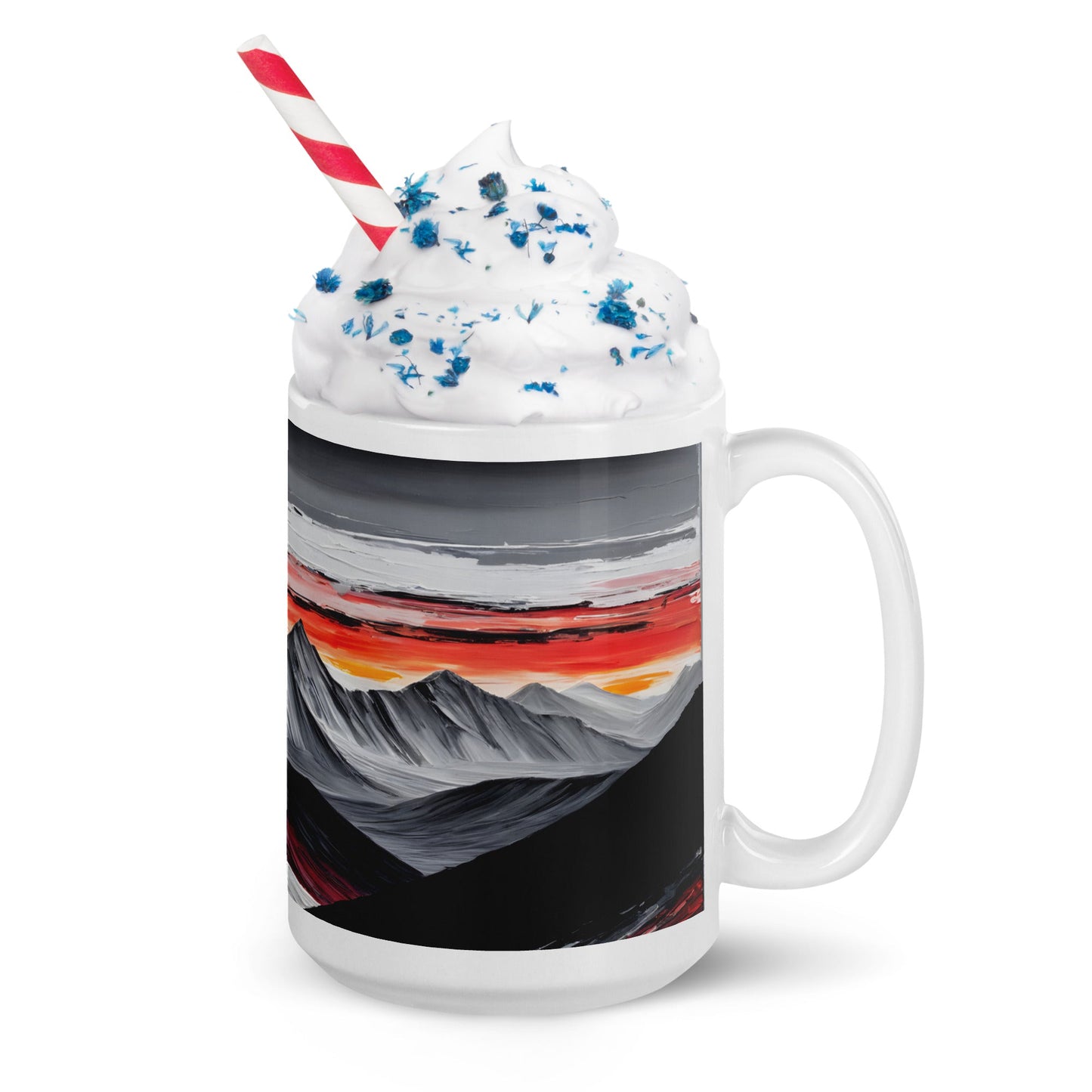 Abstract Mountains White Glossy Mug - Mugs - Discovery Co.