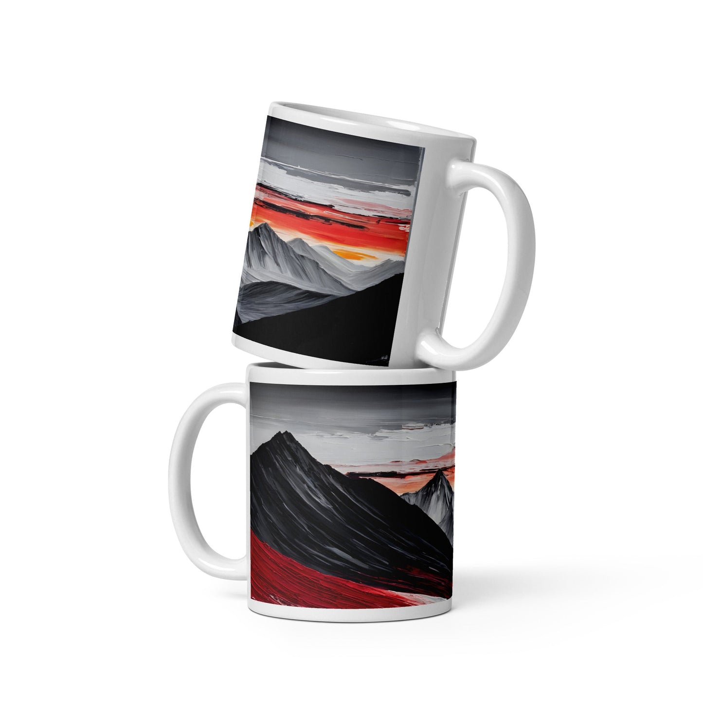 Abstract Mountains White Glossy Mug - Mugs - Discovery Co.