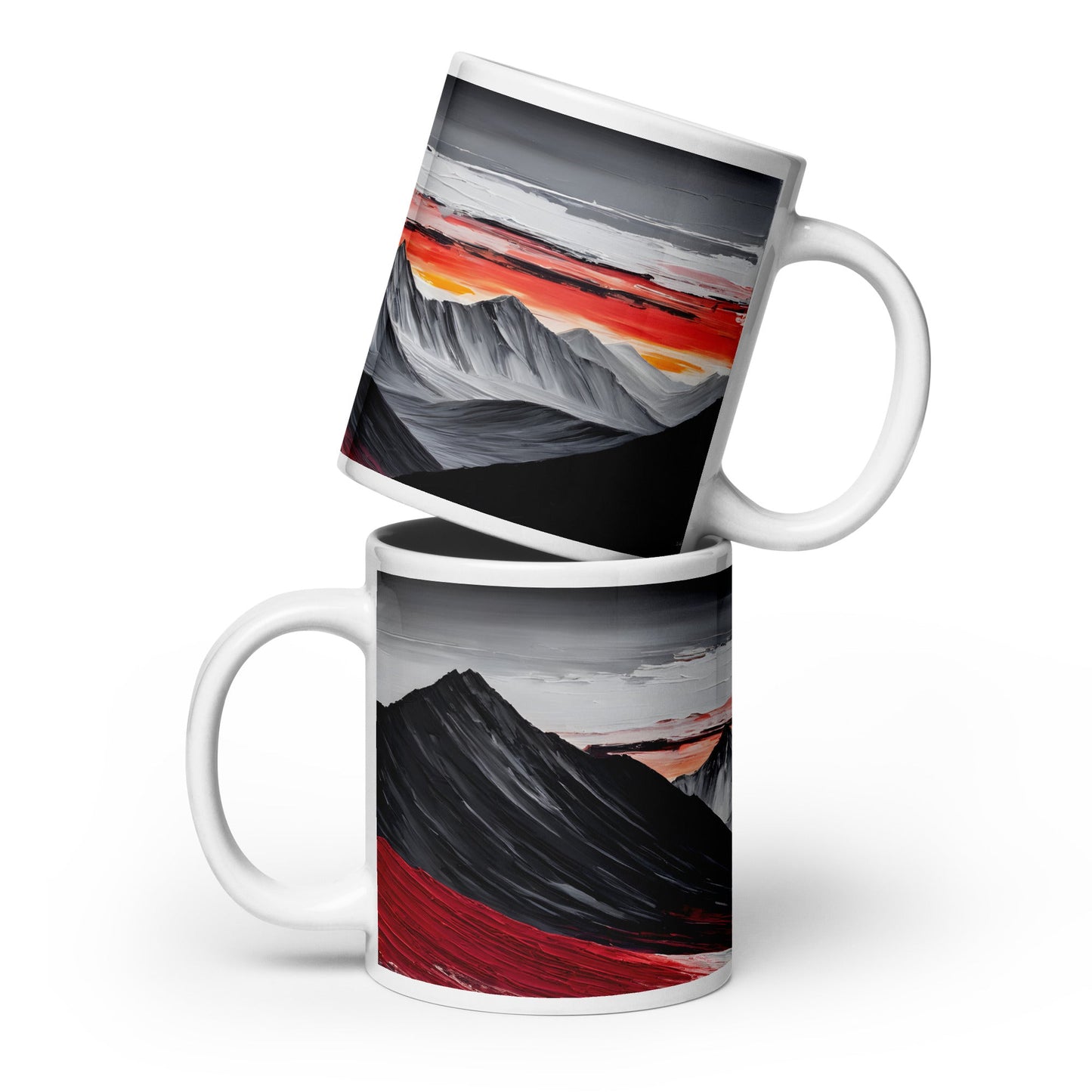Abstract Mountains White Glossy Mug - Mugs - Discovery Co.