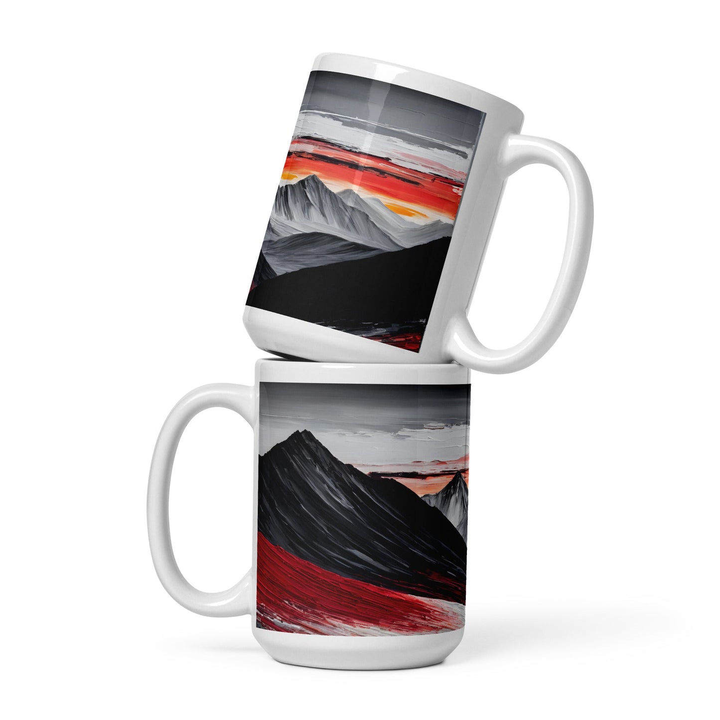 Abstract Mountains White Glossy Mug - Mugs - Discovery Co.