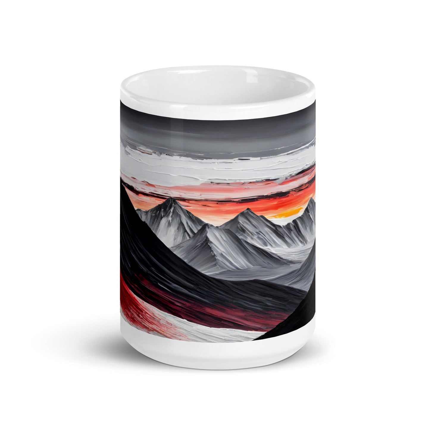 Abstract Mountains White Glossy Mug - Mugs - Discovery Co.
