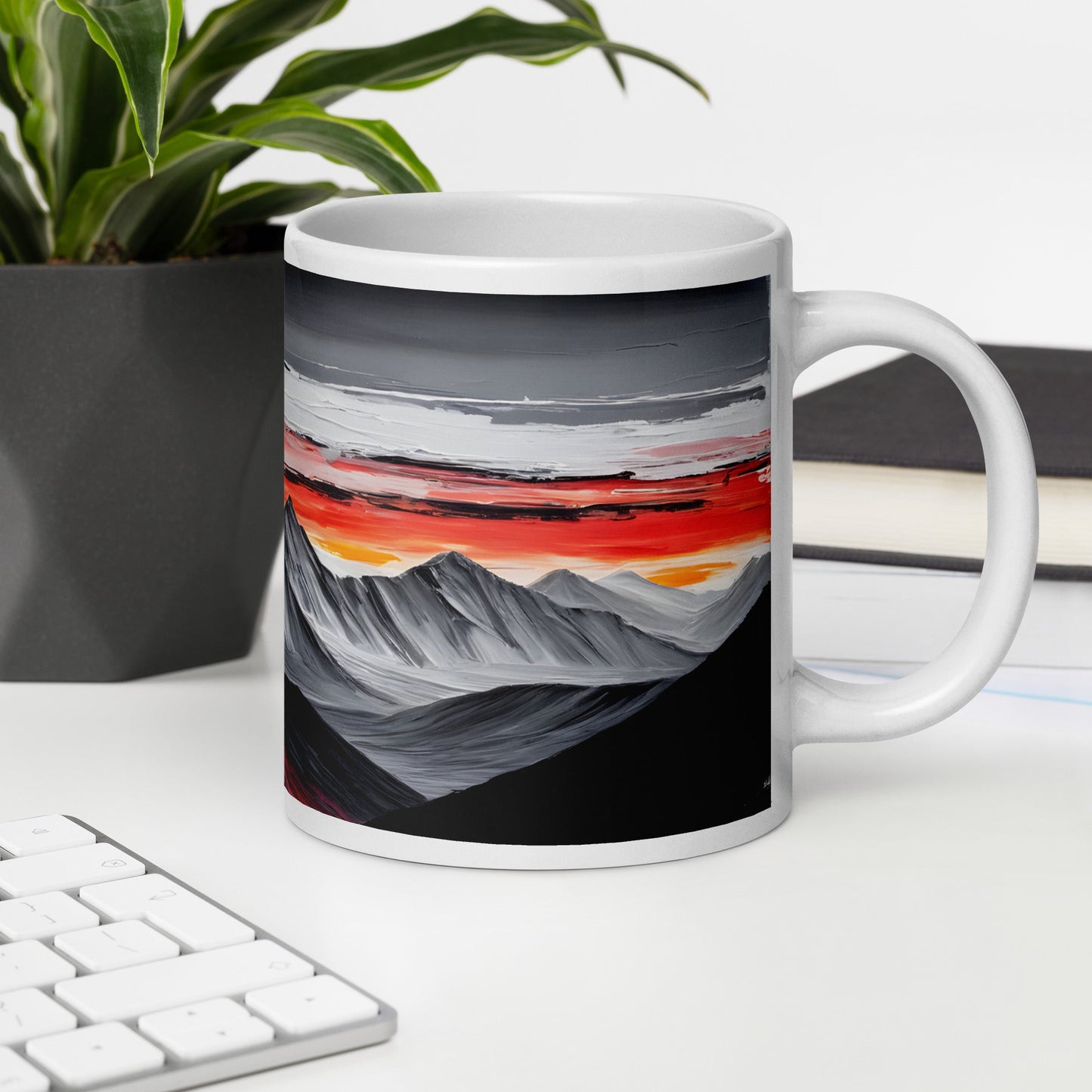 Abstract Mountains White Glossy Mug - Mugs - Discovery Co.