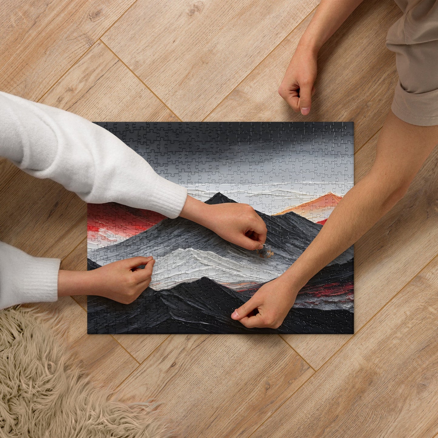 Acrylic Art Charcoal Mountain Jigsaw Puzzle - Puzzle - Discovery Co.