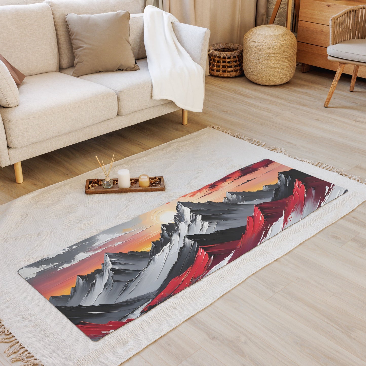 Acrylic Art Mountain Sunrise Yoga Mat - Yoga Mat - Discovery Co.