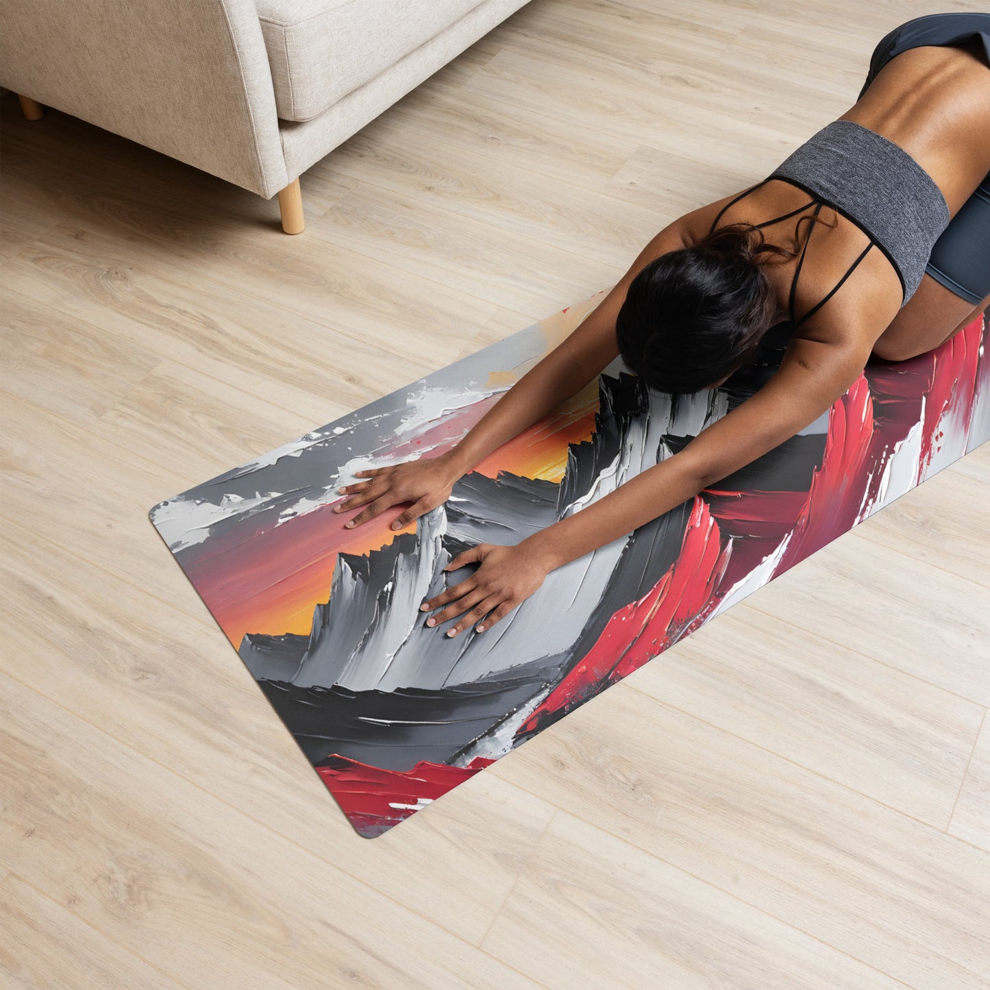 Acrylic Art Mountain Sunrise Yoga Mat - Yoga Mat - Discovery Co.