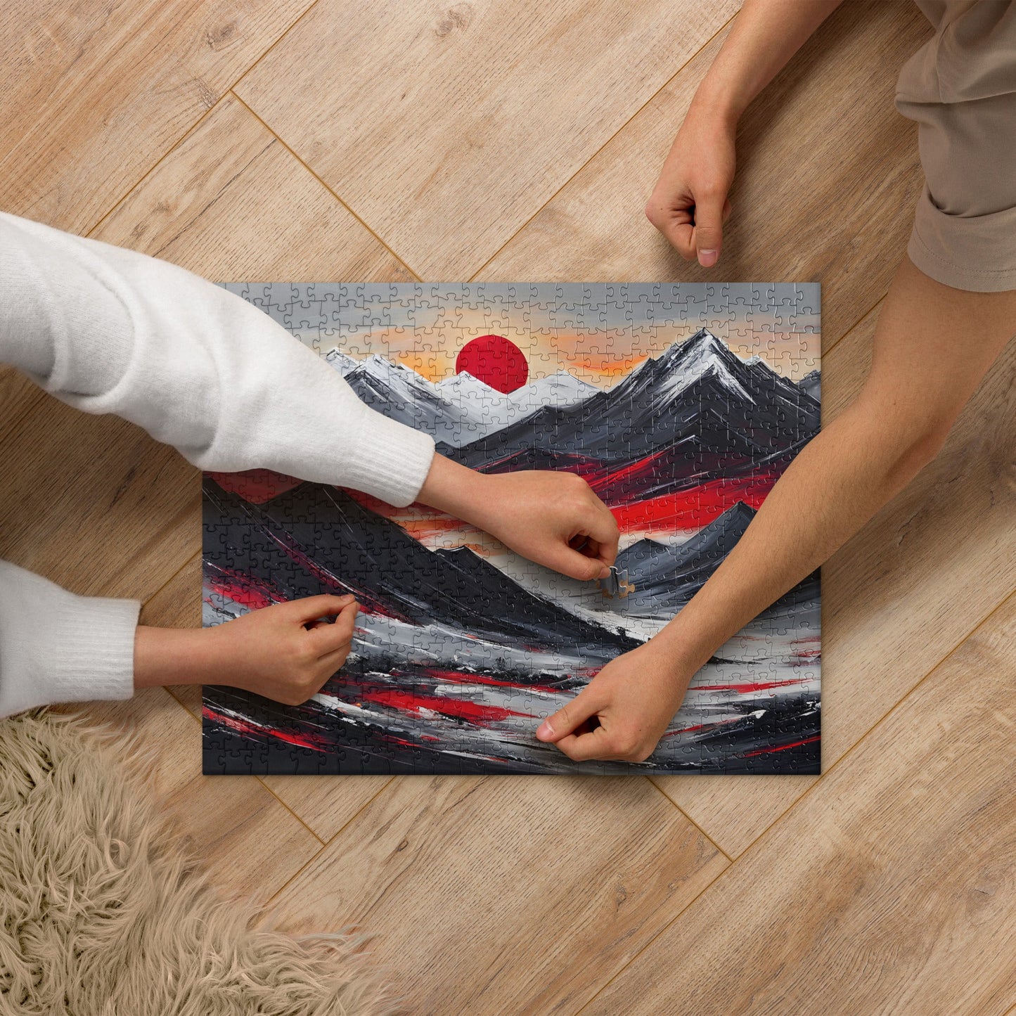 Acrylic Art Mountain Sunset Jigsaw Puzzle - Puzzle - Discovery Co.
