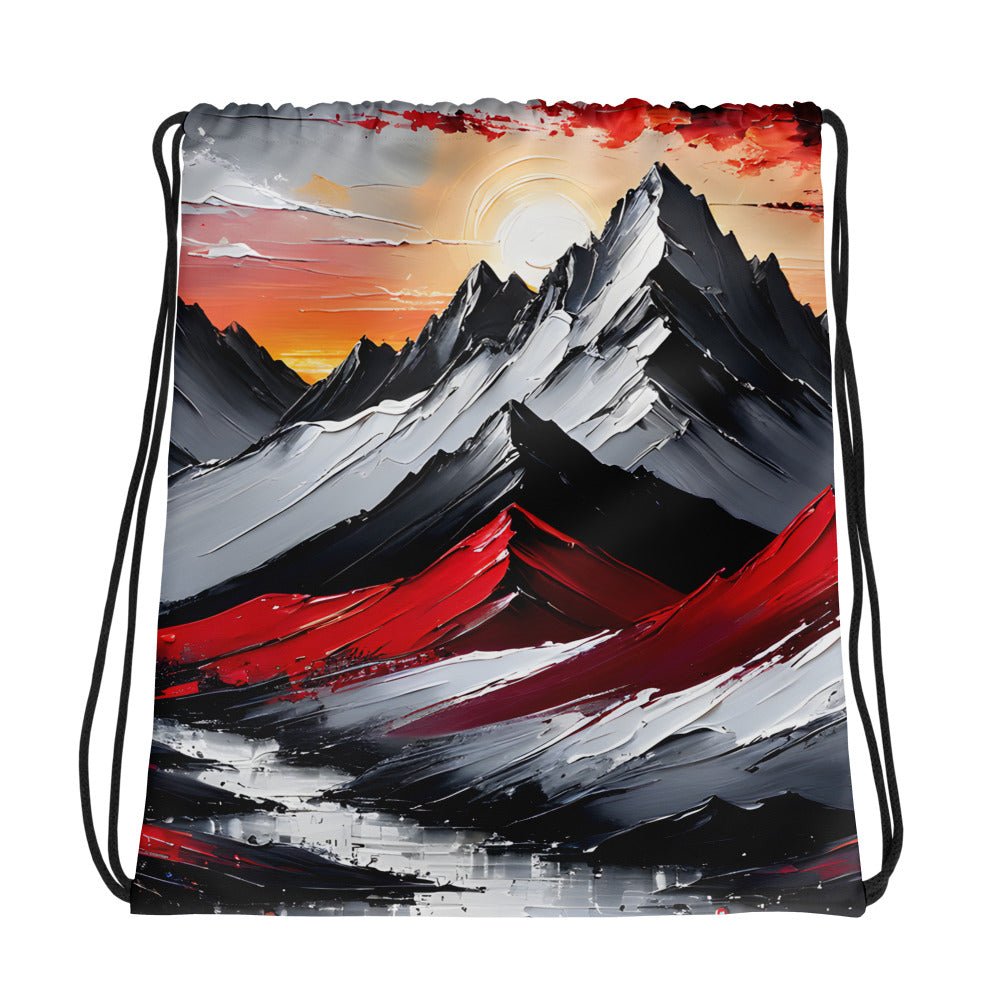 Acrylic Art Mountains Drawstring Bag - Drawstring Bag - Discovery Co.