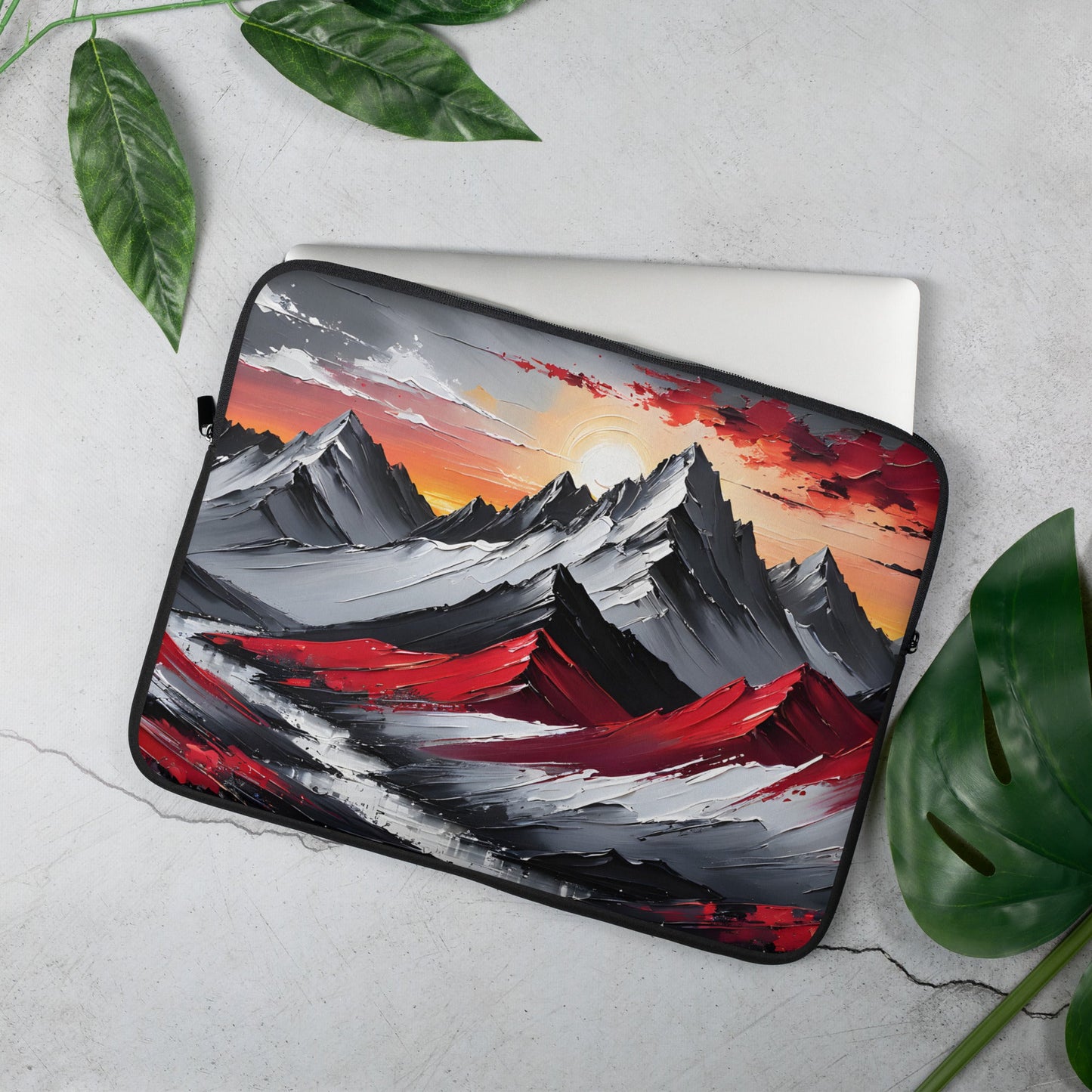 Acrylic Art Mountains Sunrise Laptop Sleeve - Laptop Cases - Discovery Co.