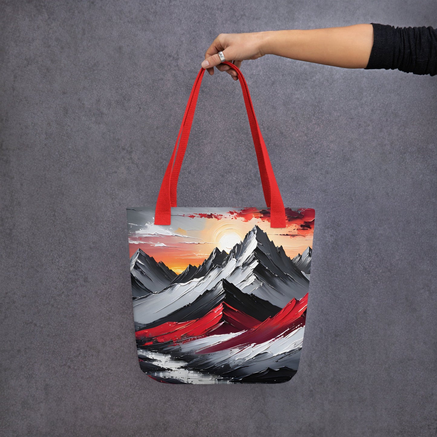 Acrylic Art Mountains Tote Bag - Tote Bags - Discovery Co.