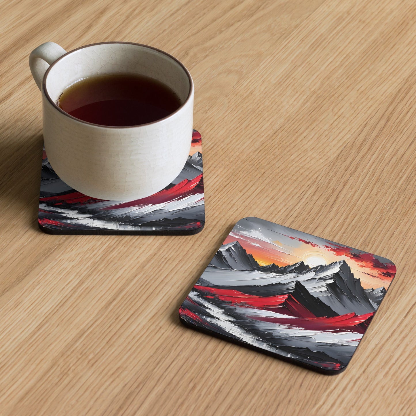Acrylic Mountains Cork - back Coaster - Coasters - Discovery Co.