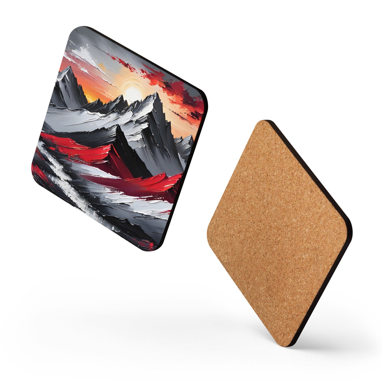 Acrylic Mountains Cork - back Coaster - Coasters - Discovery Co.