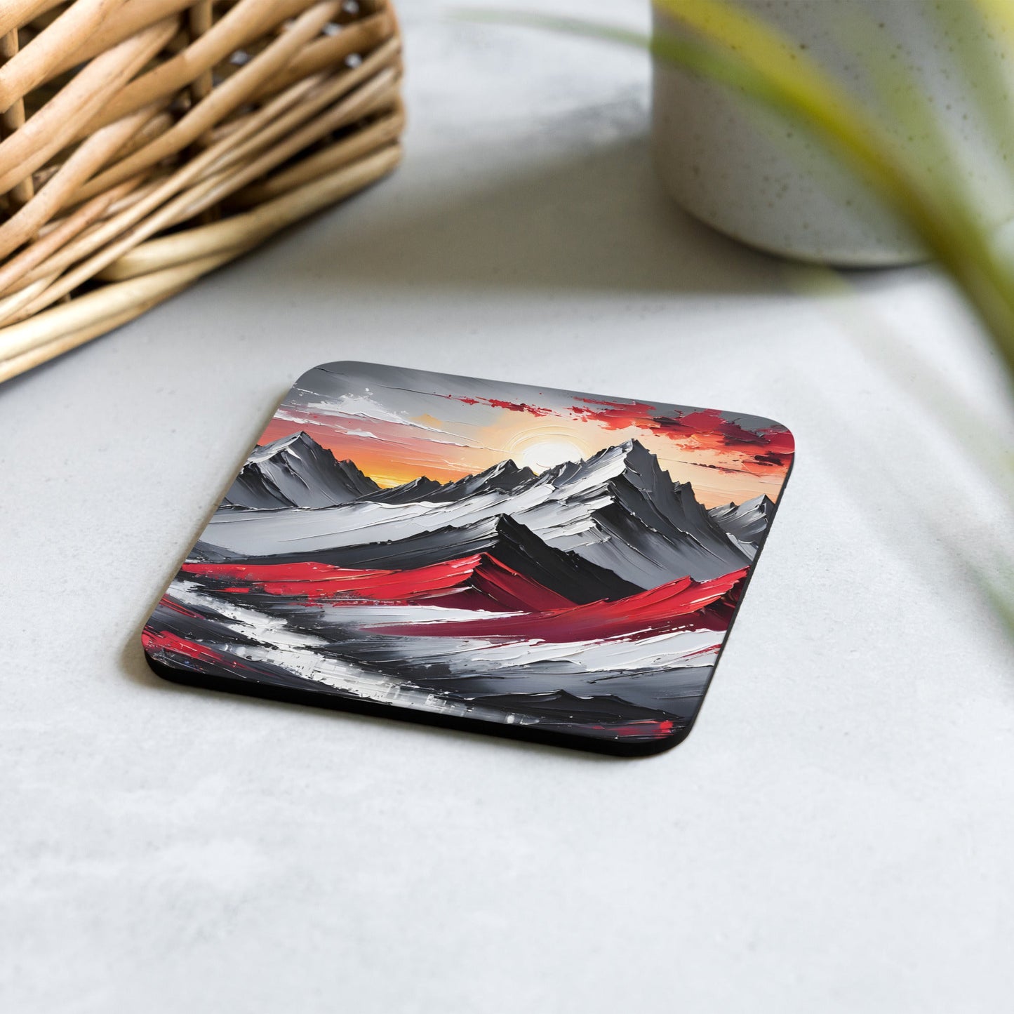 Acrylic Mountains Cork - back Coaster - Coasters - Discovery Co.
