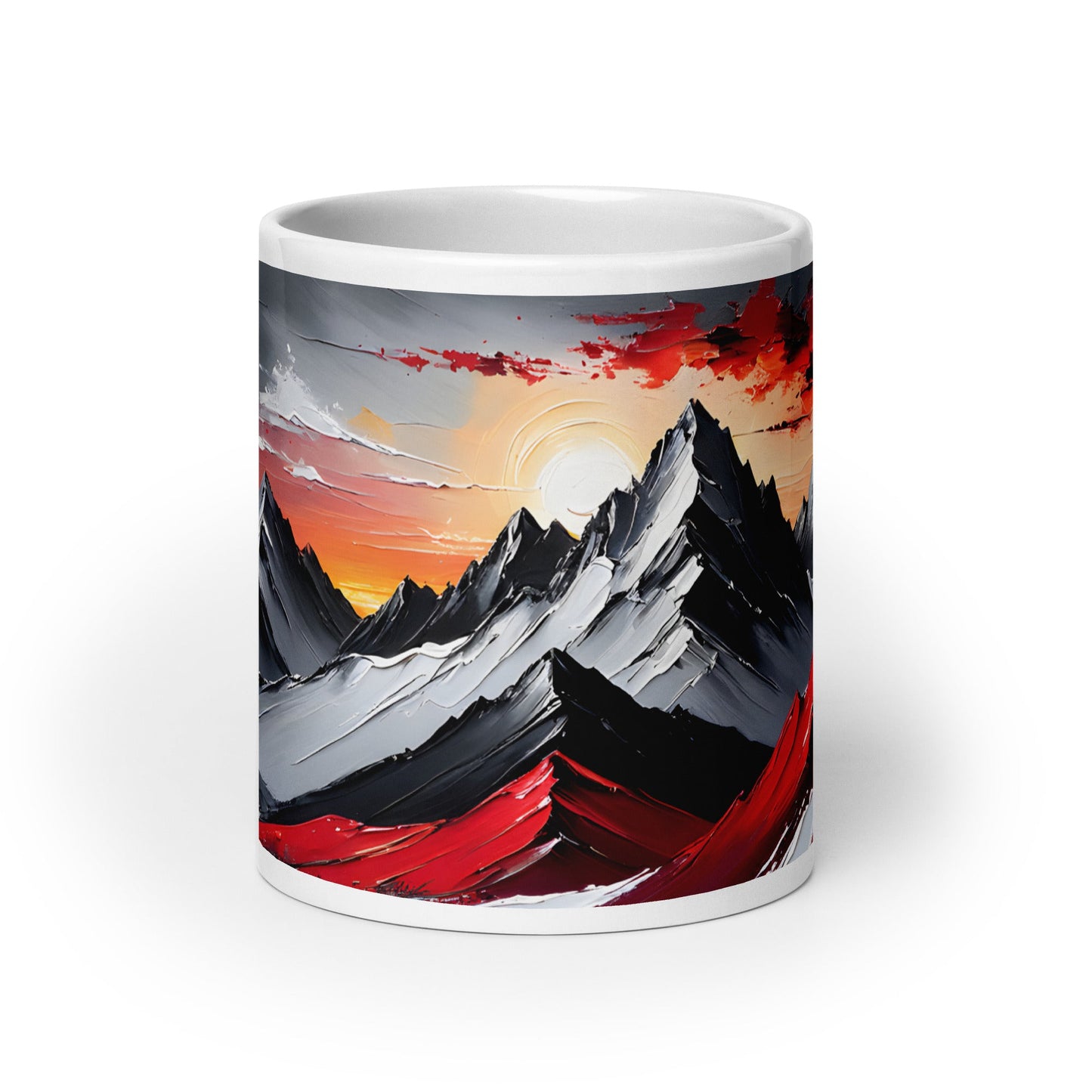 Acrylic Mountains White Glossy Mug - Mugs - Discovery Co.