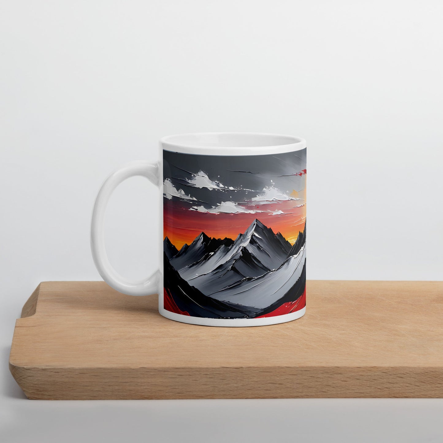 Acrylic Mountains White Glossy Mug - Mugs - Discovery Co.