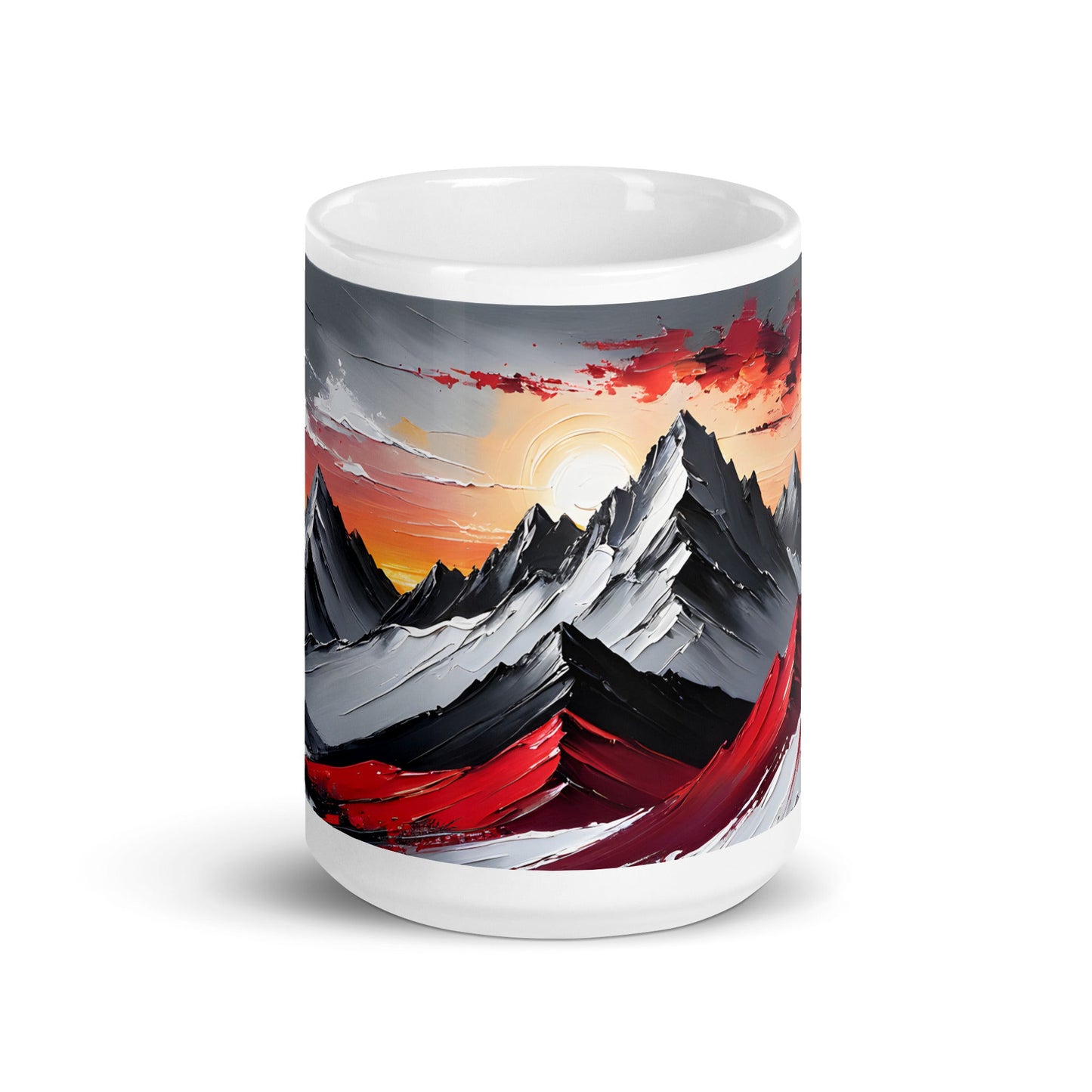 Acrylic Mountains White Glossy Mug - Mugs - Discovery Co.
