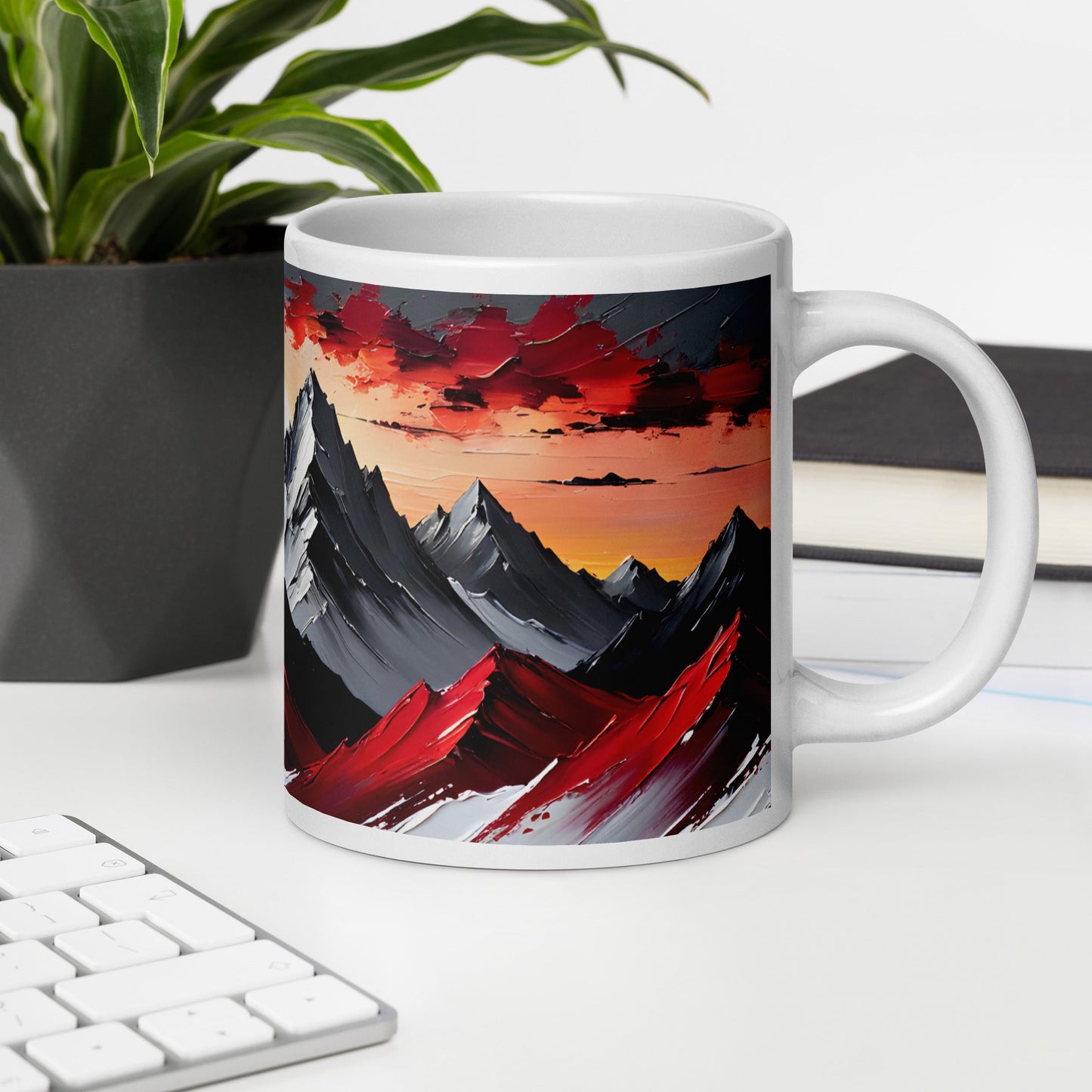 Acrylic Mountains White Glossy Mug - Mugs - Discovery Co.