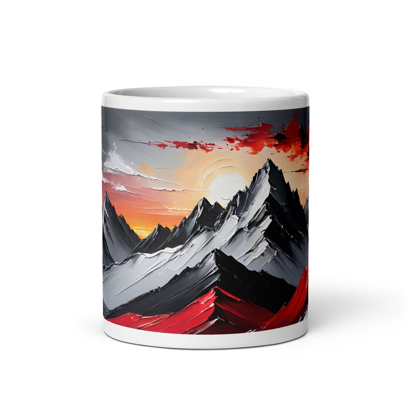 Acrylic Mountains White Glossy Mug - Mugs - Discovery Co.