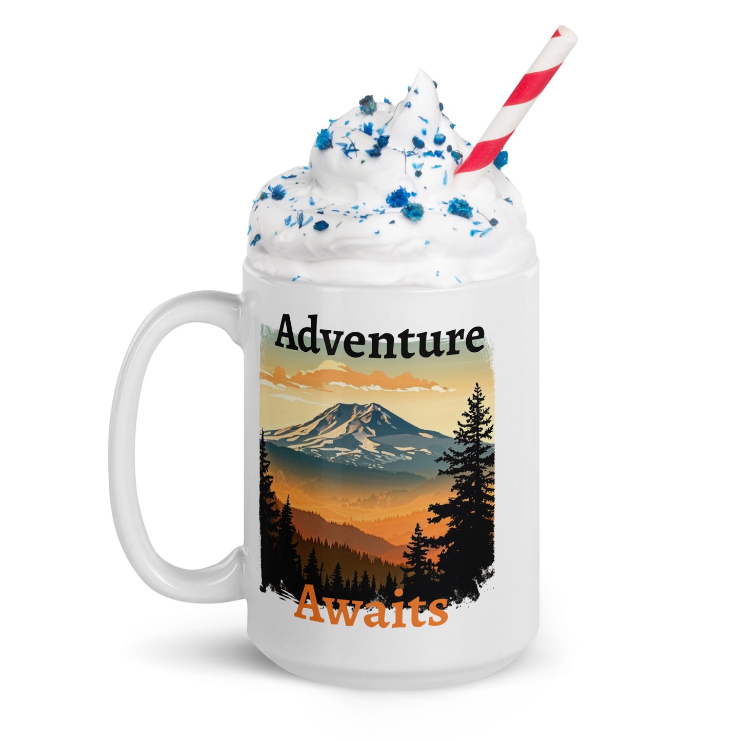 "Adventure Awaits" White Glossy Mug (11 oz, 15 oz, 20 oz) - Mugs - Discovery Co.