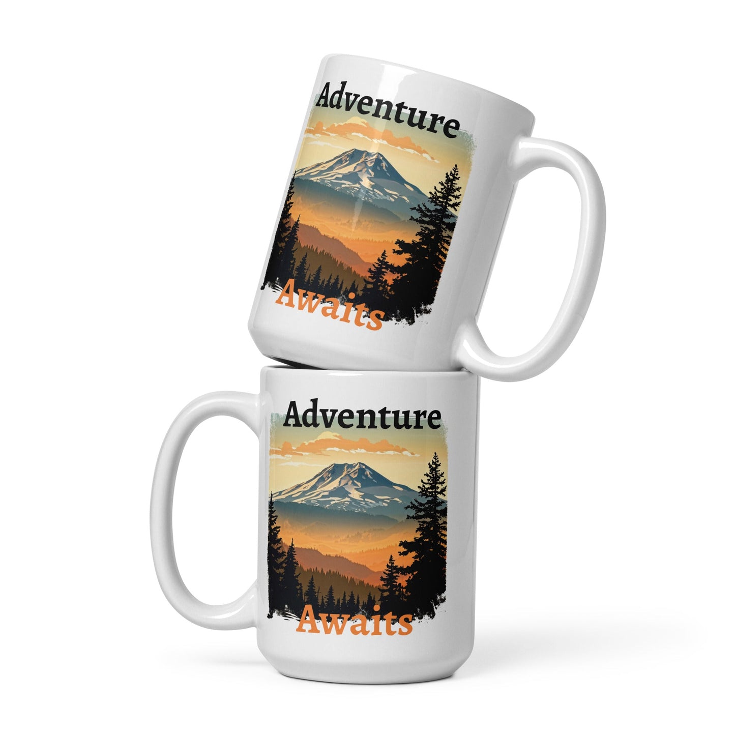 "Adventure Awaits" White Glossy Mug (11 oz, 15 oz, 20 oz) - Mugs - Discovery Co.