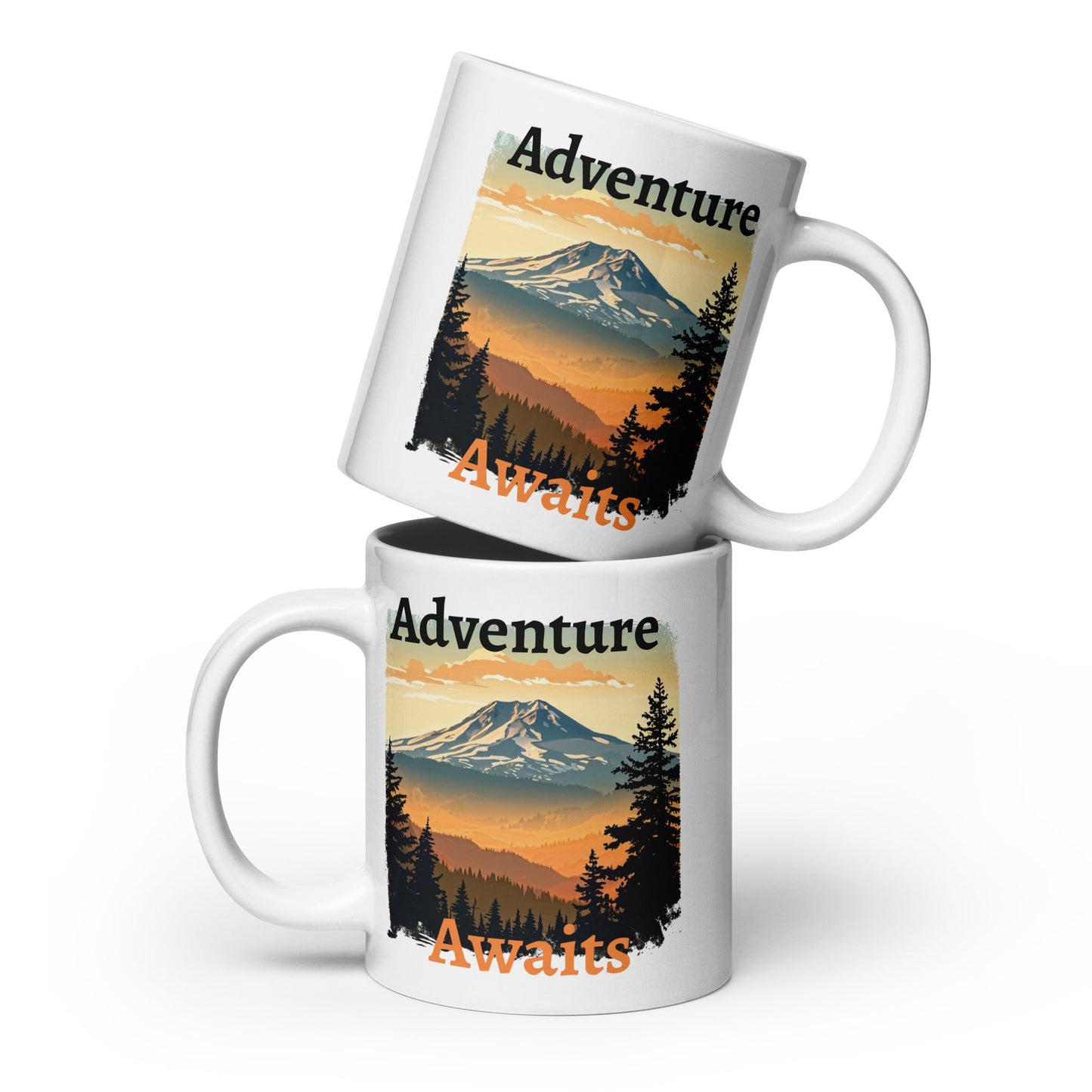 "Adventure Awaits" White Glossy Mug (11 oz, 15 oz, 20 oz) - Mugs - Discovery Co.