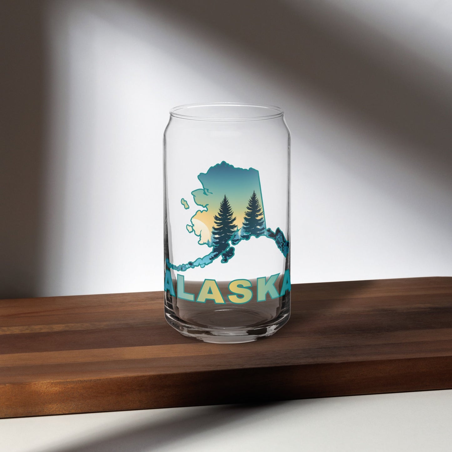 Alaska Sunset Forest II Can - Shaped Glass - Can - Shaped Glass - Discovery Co.