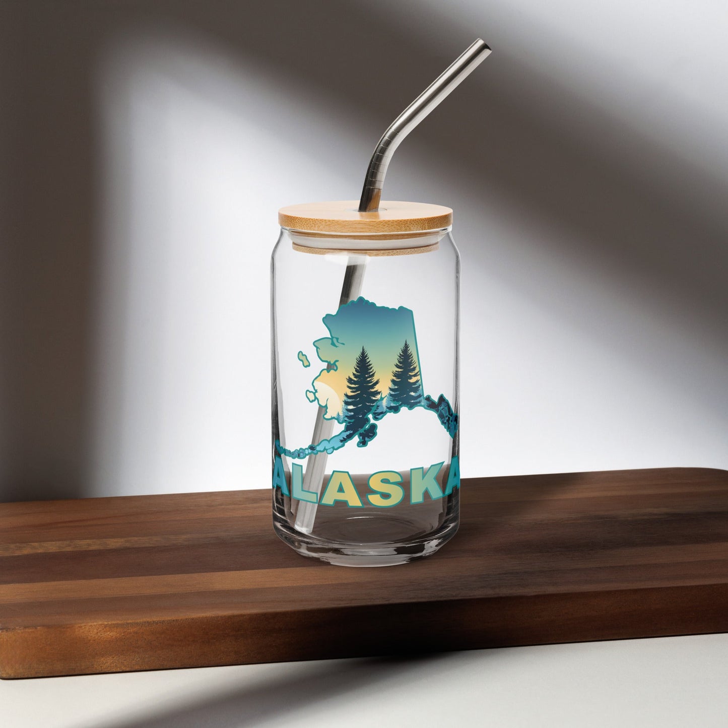 Alaska Sunset Forest II Can - Shaped Glass - Can - Shaped Glass - Discovery Co.