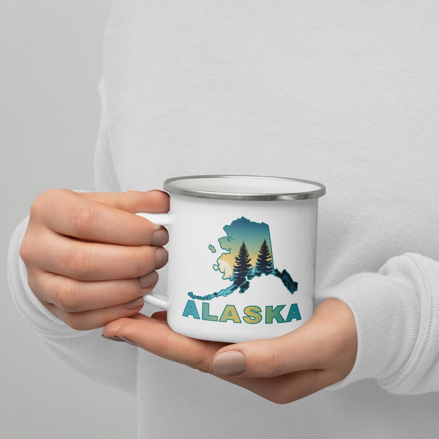 Alaska Sunset Forest II Enamel Mug - Mugs - Discovery Co.