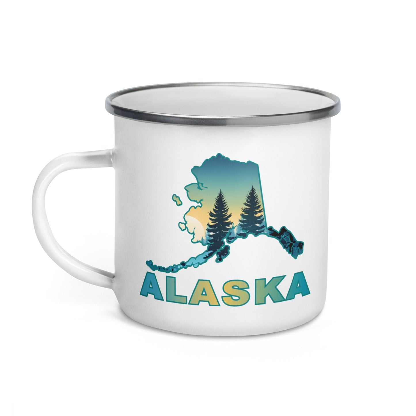 Alaska Sunset Forest II Enamel Mug - Mugs - Discovery Co.