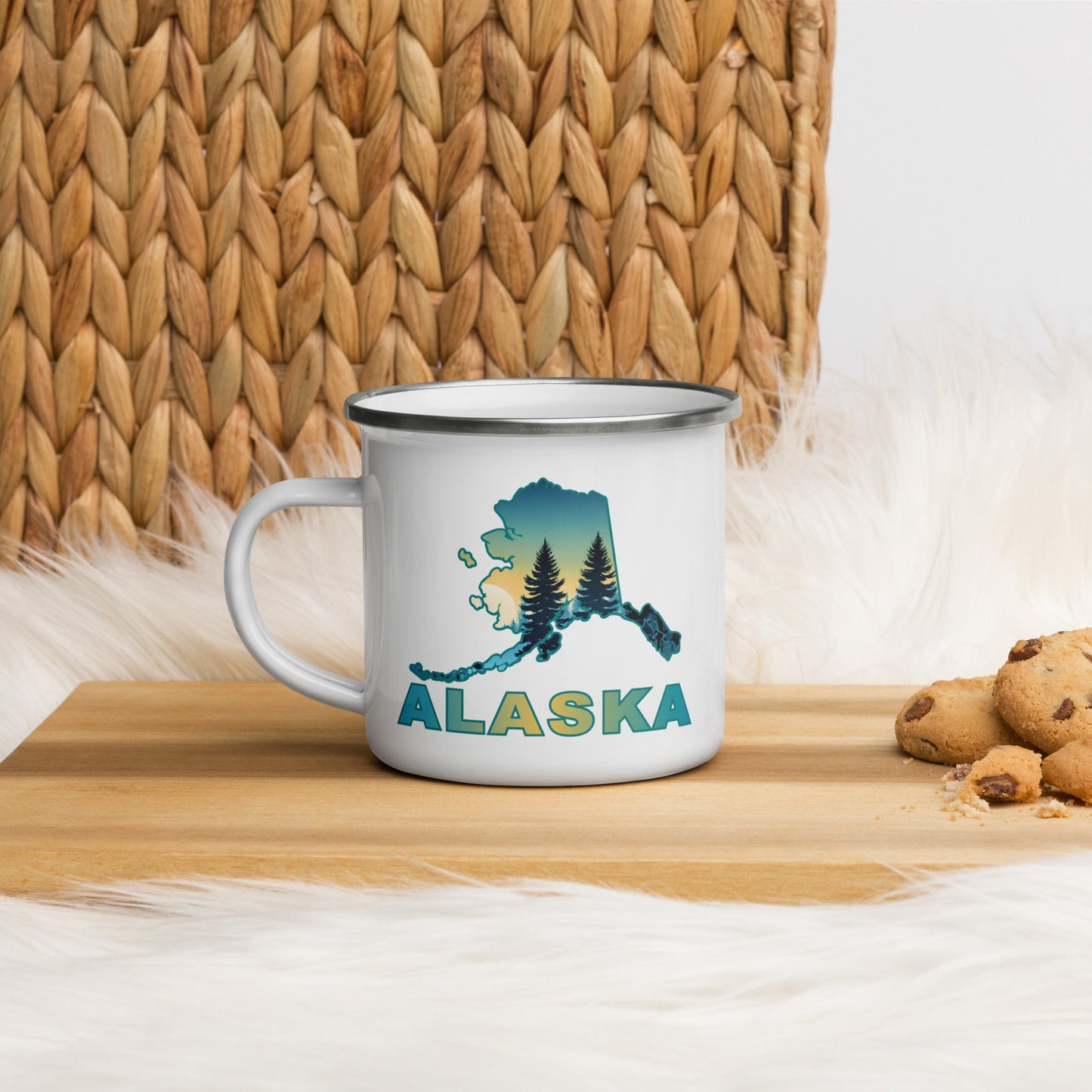 Alaska Sunset Forest II Enamel Mug - Mugs - Discovery Co.