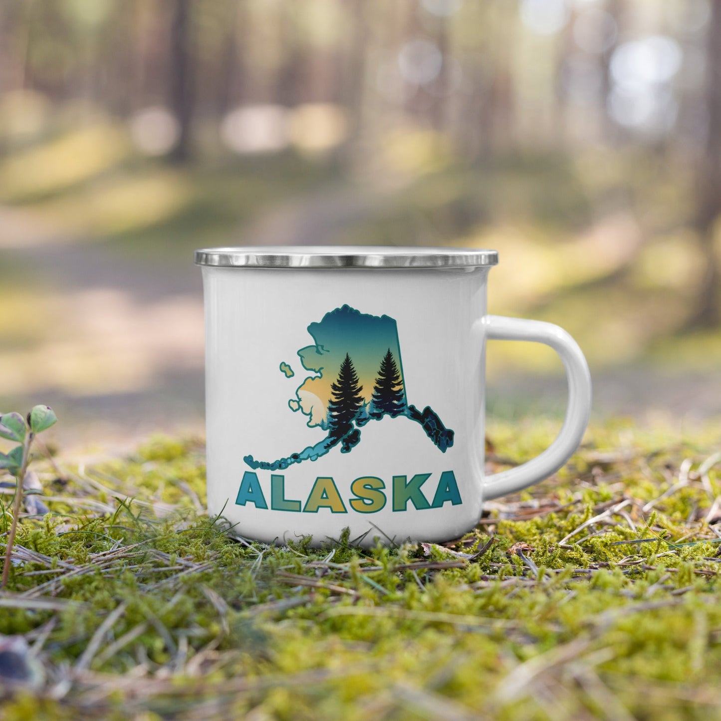 Alaska Sunset Forest II Enamel Mug - Mugs - Discovery Co.