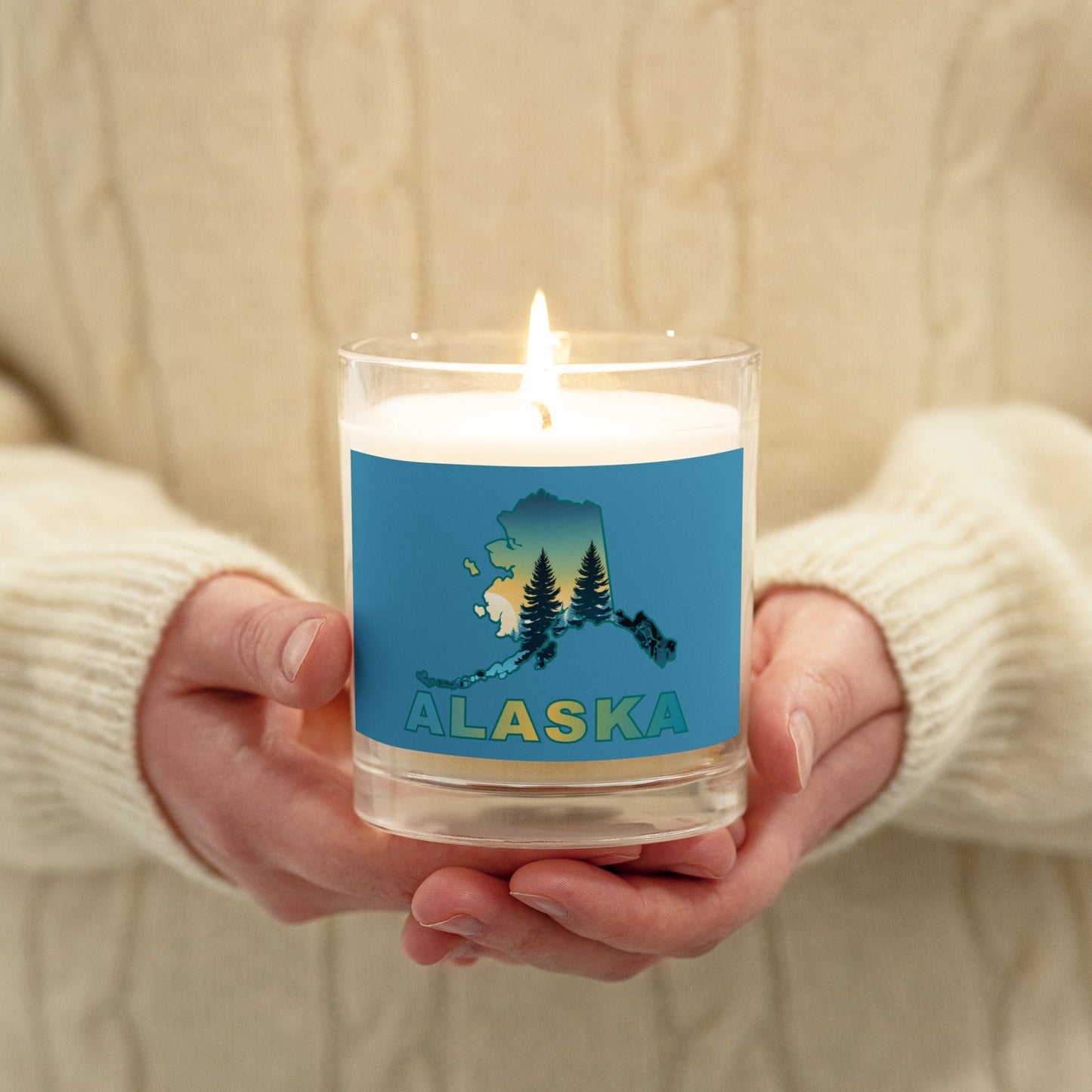 Alaska Sunset Forest II Glass Jar Soy Wax Candle - Candles - Discovery Co.