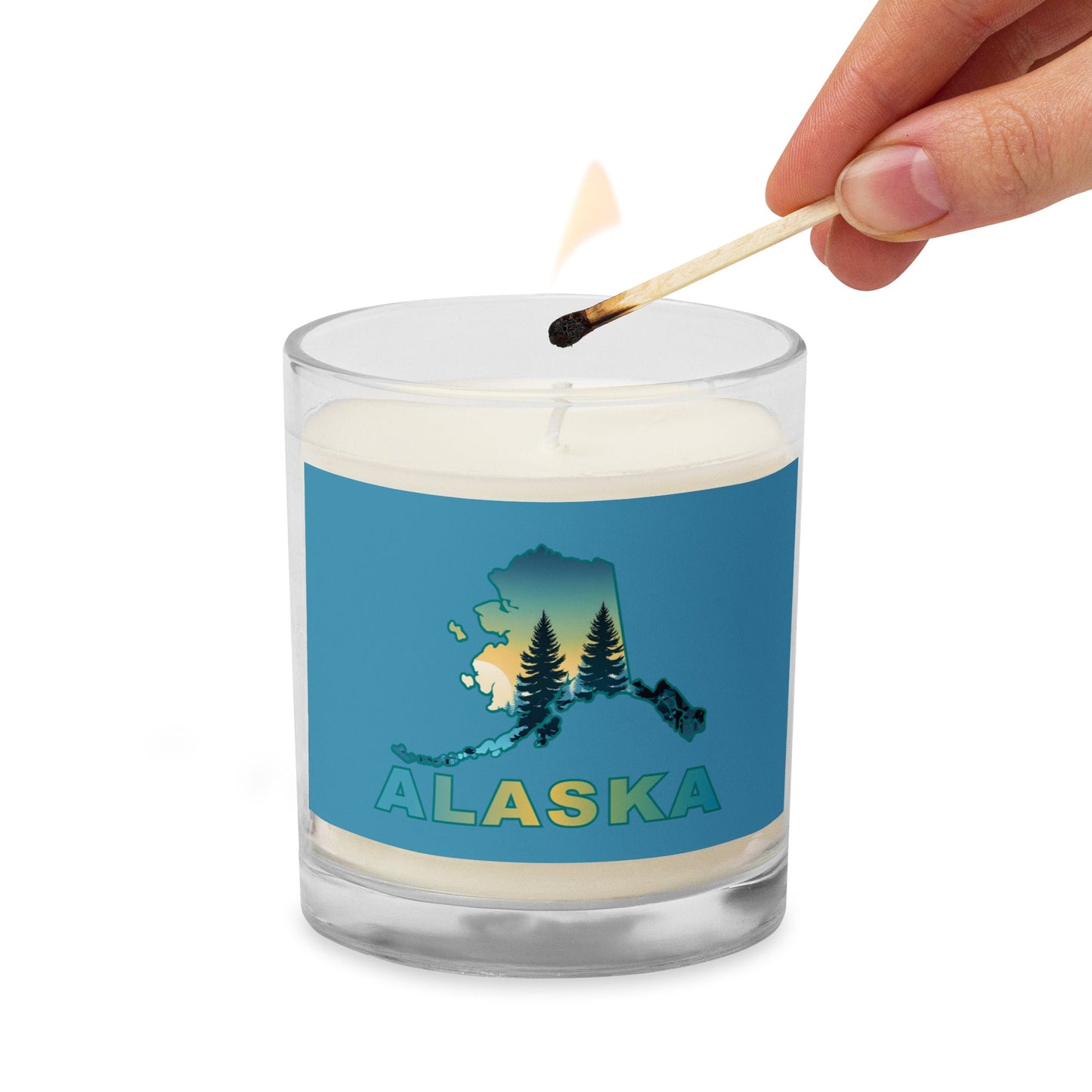 Alaska Sunset Forest II Glass Jar Soy Wax Candle - Candles - Discovery Co.