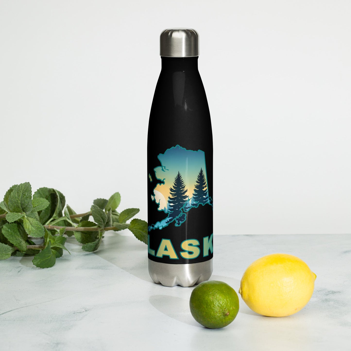 Alaska Sunset Forest II Stainless Steel Water Bottle - Stainless Steel Water Bottle - Discovery Co.