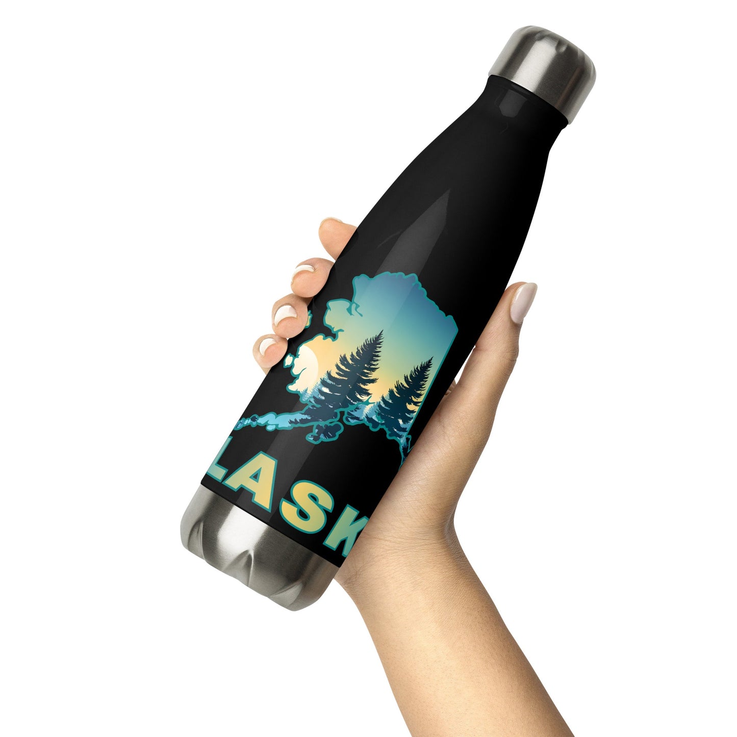 Alaska Sunset Forest II Stainless Steel Water Bottle - Stainless Steel Water Bottle - Discovery Co.