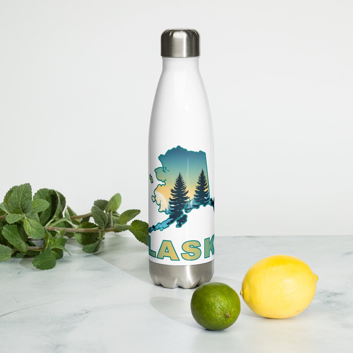 Alaska Sunset Forest II Stainless Steel Water Bottle - Stainless Steel Water Bottle - Discovery Co.