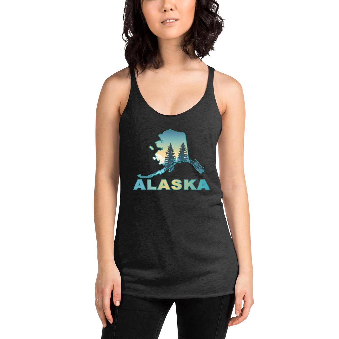 Alaska Sunset Forest II Women's Racerback Tank - Women's Shirts - Discovery Co.