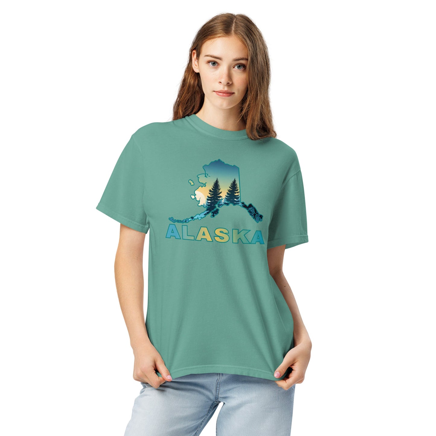 Alaska Sunset Forest II Women's (Unisex) Premium Tee - Women's Shirts - Discovery Co.