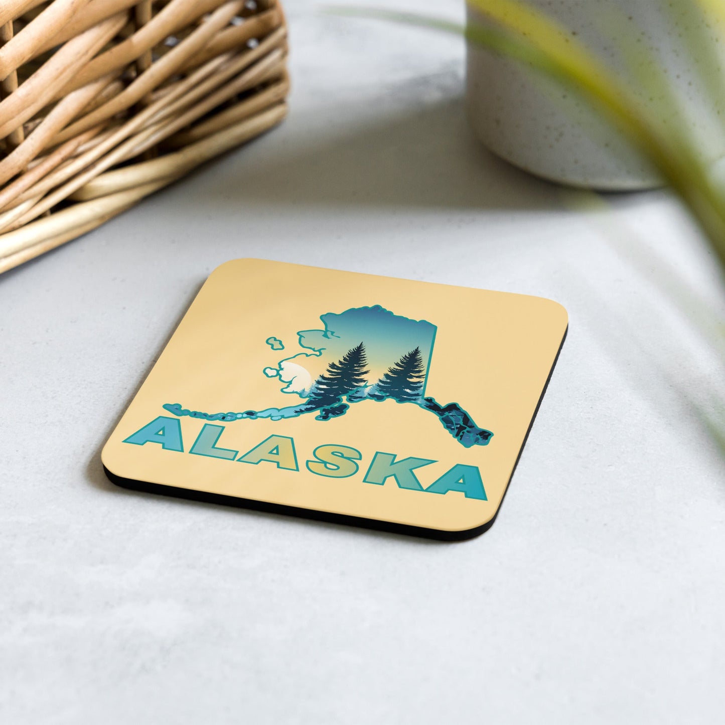 Alaska Sunset II Cork - Back Coaster - Coasters - Discovery Co.