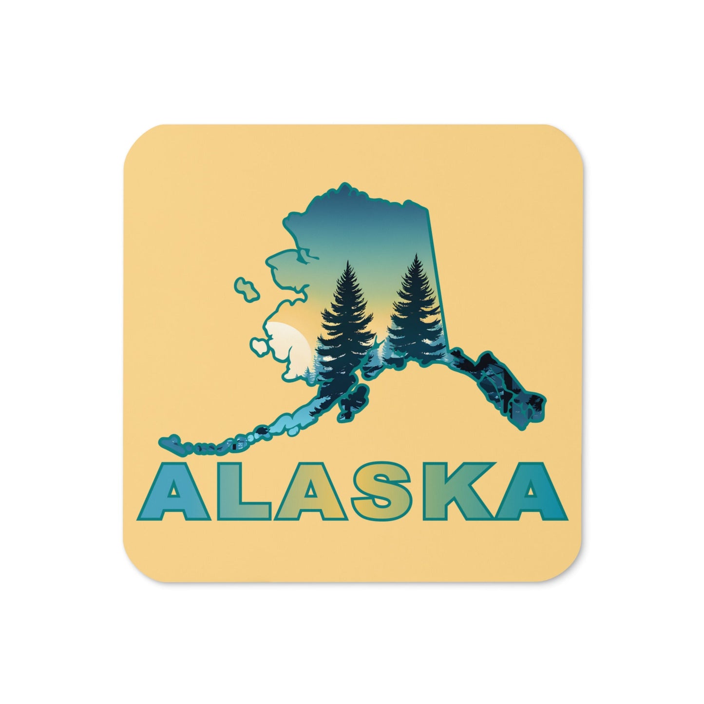 Alaska Sunset II Cork - Back Coaster - Coasters - Discovery Co.