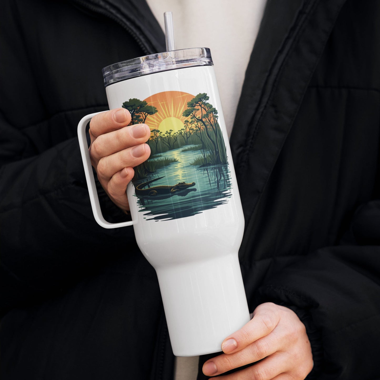 Alligator Travel Mug With Handle (25 oz and 40 oz) - Travel Mug - Discovery Co.