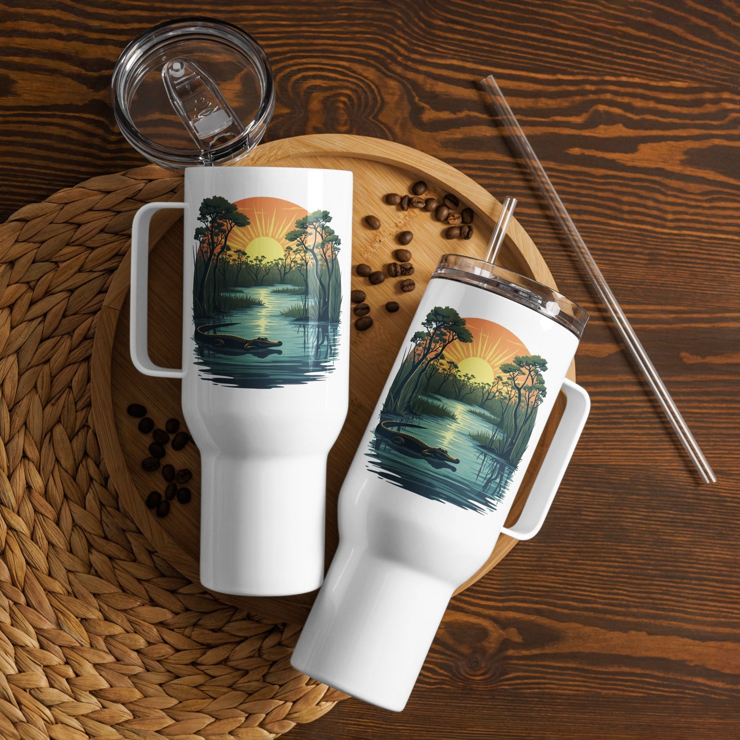 Alligator Travel Mug With Handle (25 oz and 40 oz) - Travel Mug - Discovery Co.
