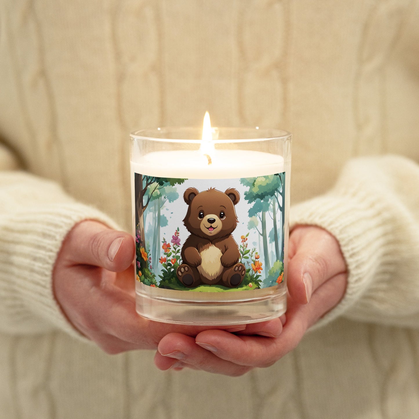Anime Bear Glass Jar Soy Wax Candle - Candles - Discovery Co.