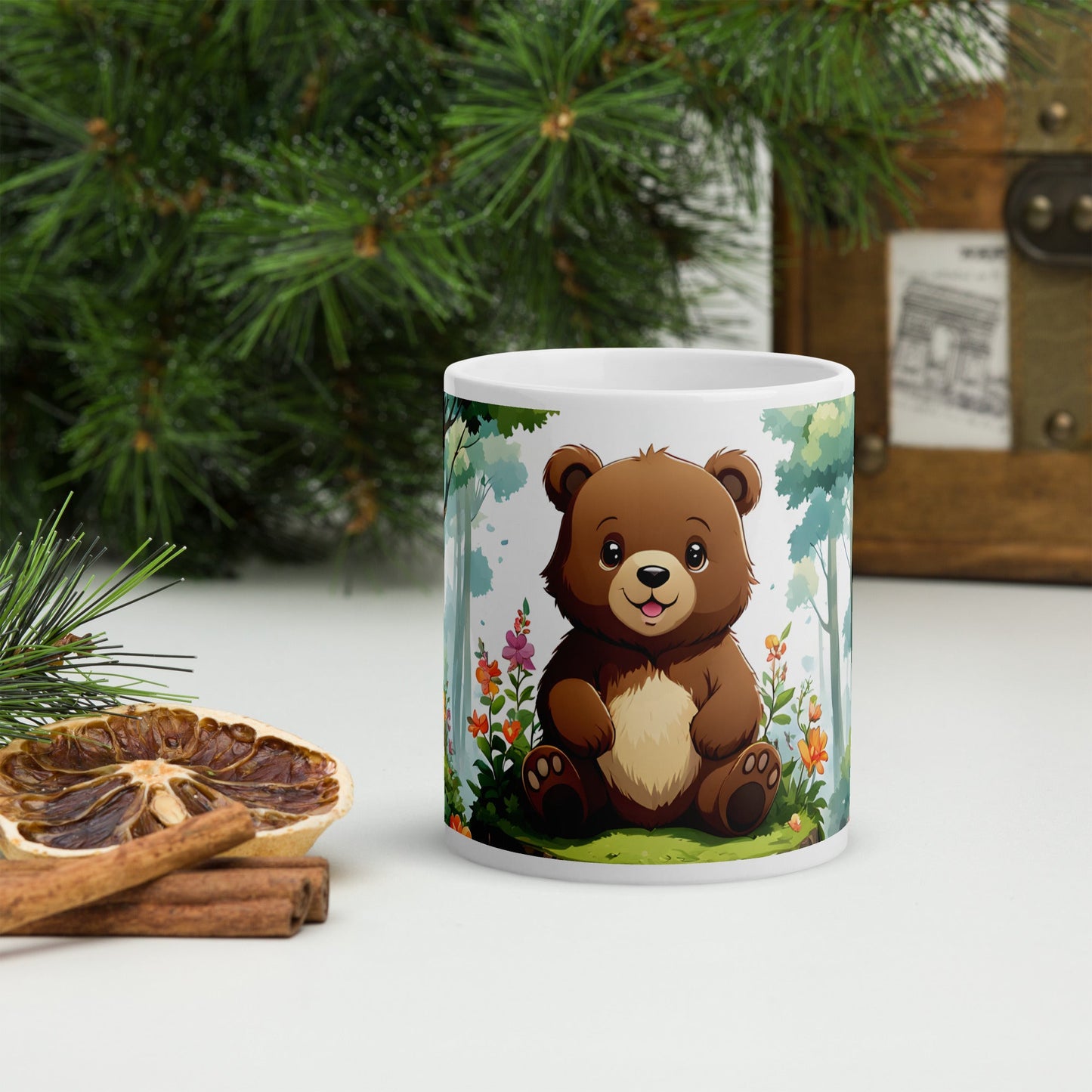 Anime Bear White Glossy Mug (11 oz, 15 oz, 20 oz) - Mugs - Discovery Co.