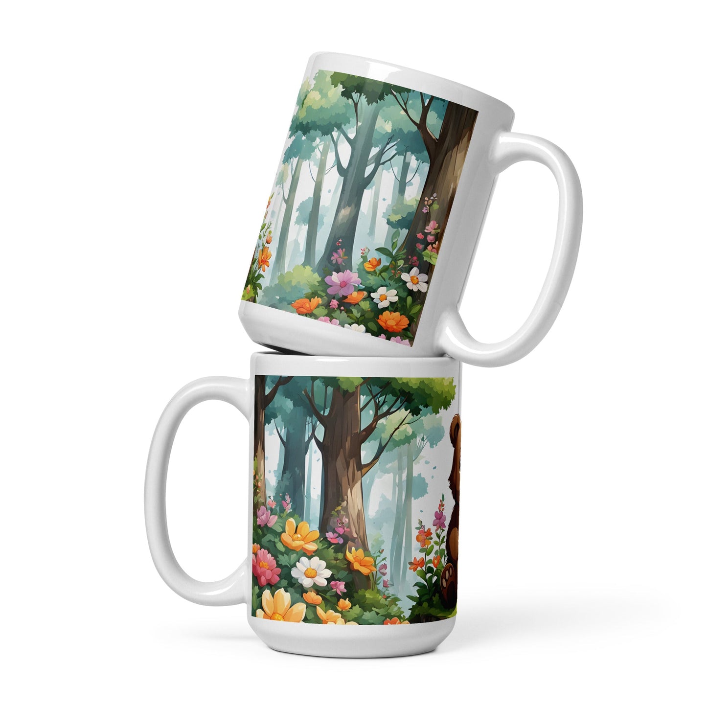 Anime Bear White Glossy Mug (11 oz, 15 oz, 20 oz) - Mugs - Discovery Co.