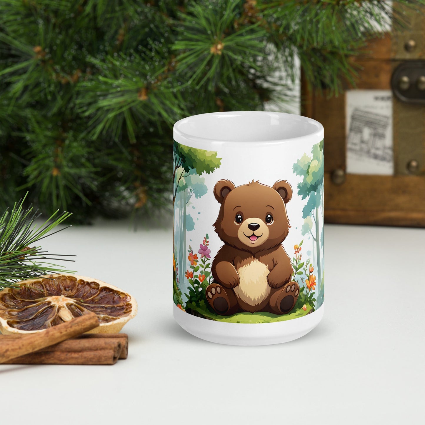 Anime Bear White Glossy Mug (11 oz, 15 oz, 20 oz) - Mugs - Discovery Co.