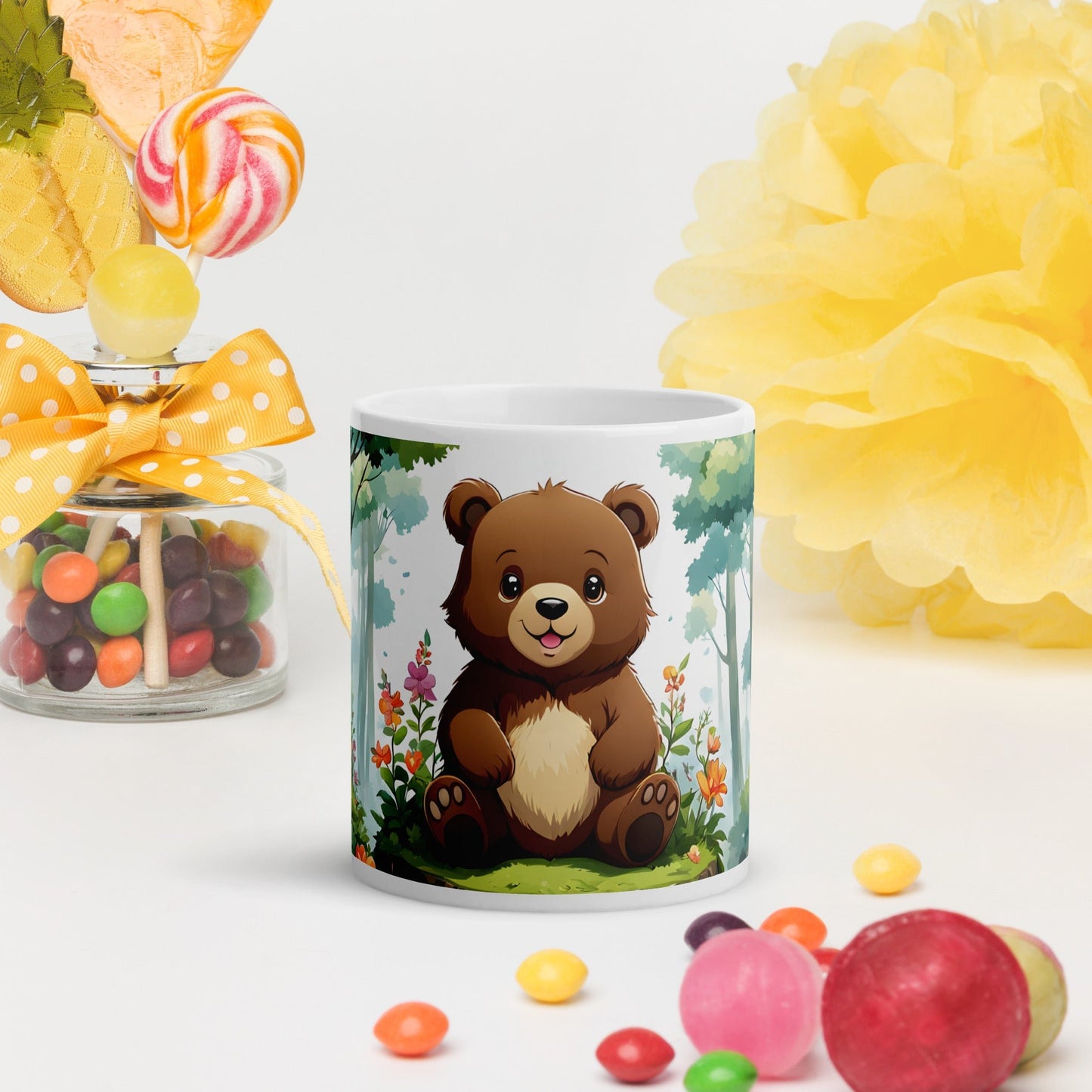 Anime Bear White Glossy Mug (11 oz, 15 oz, 20 oz) - Mugs - Discovery Co.