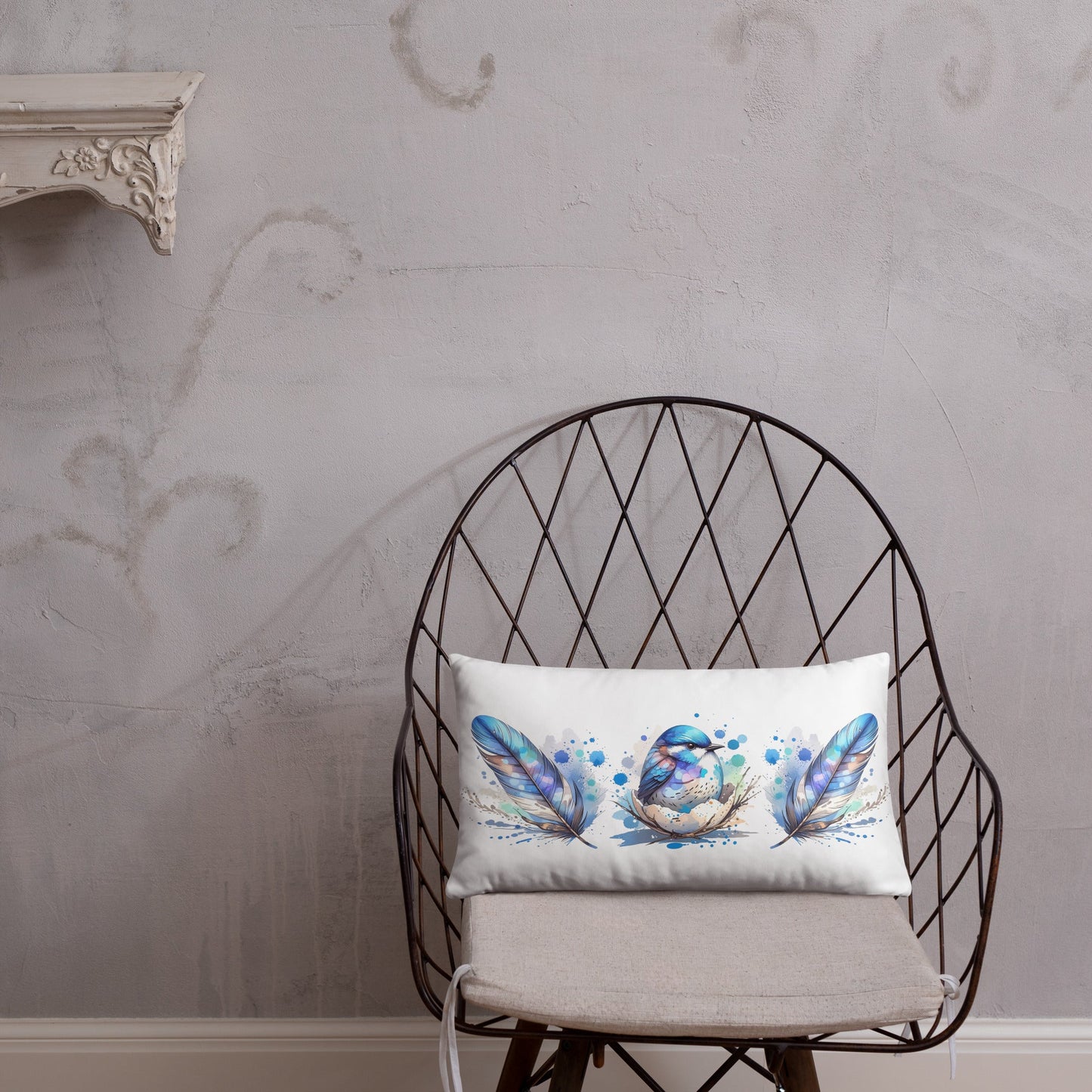 Baby Bird Watercolor Art Basic Pillow - Pillows - Discovery Co.