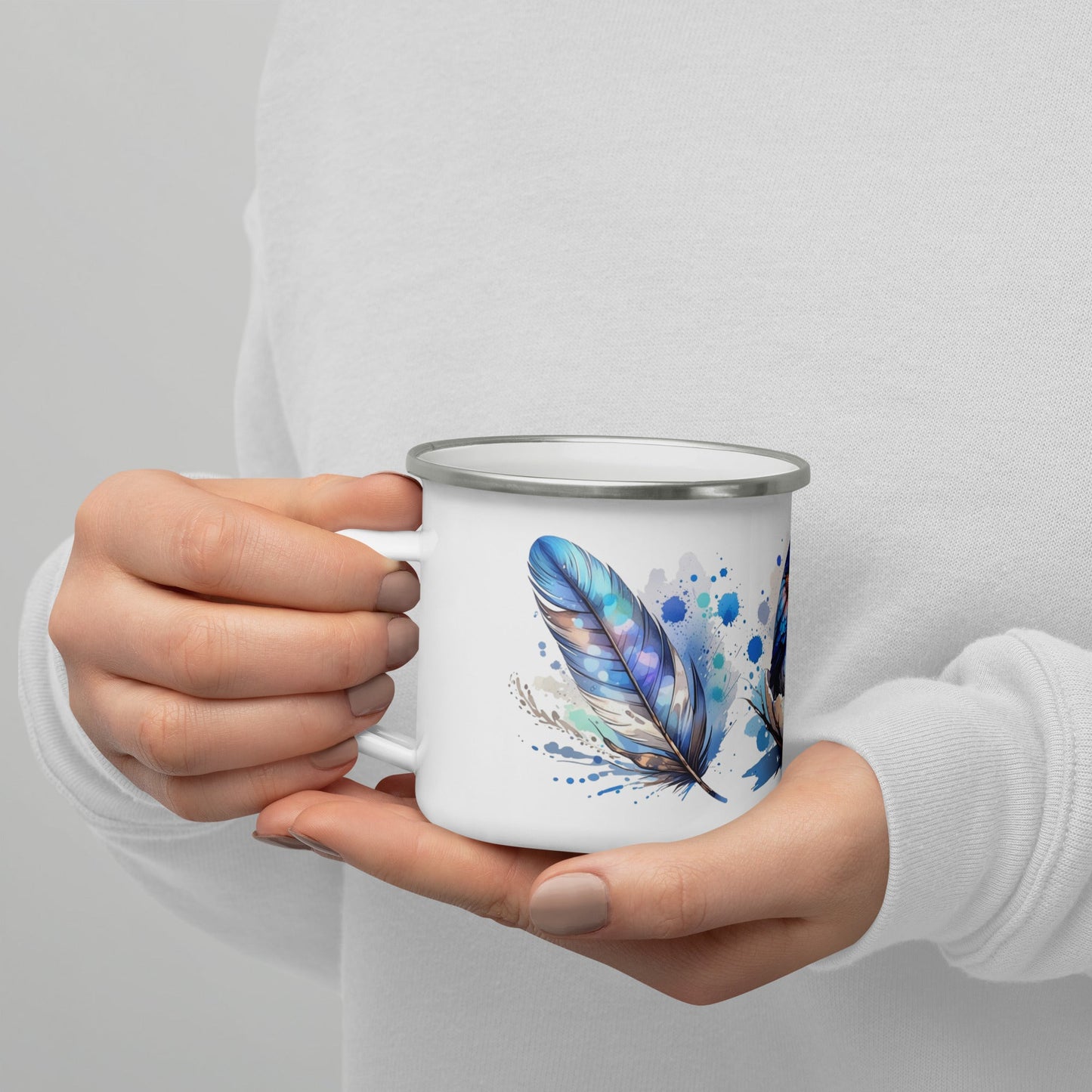 Baby Bird Watercolor Art Enamel Mug - Mugs - Discovery Co.