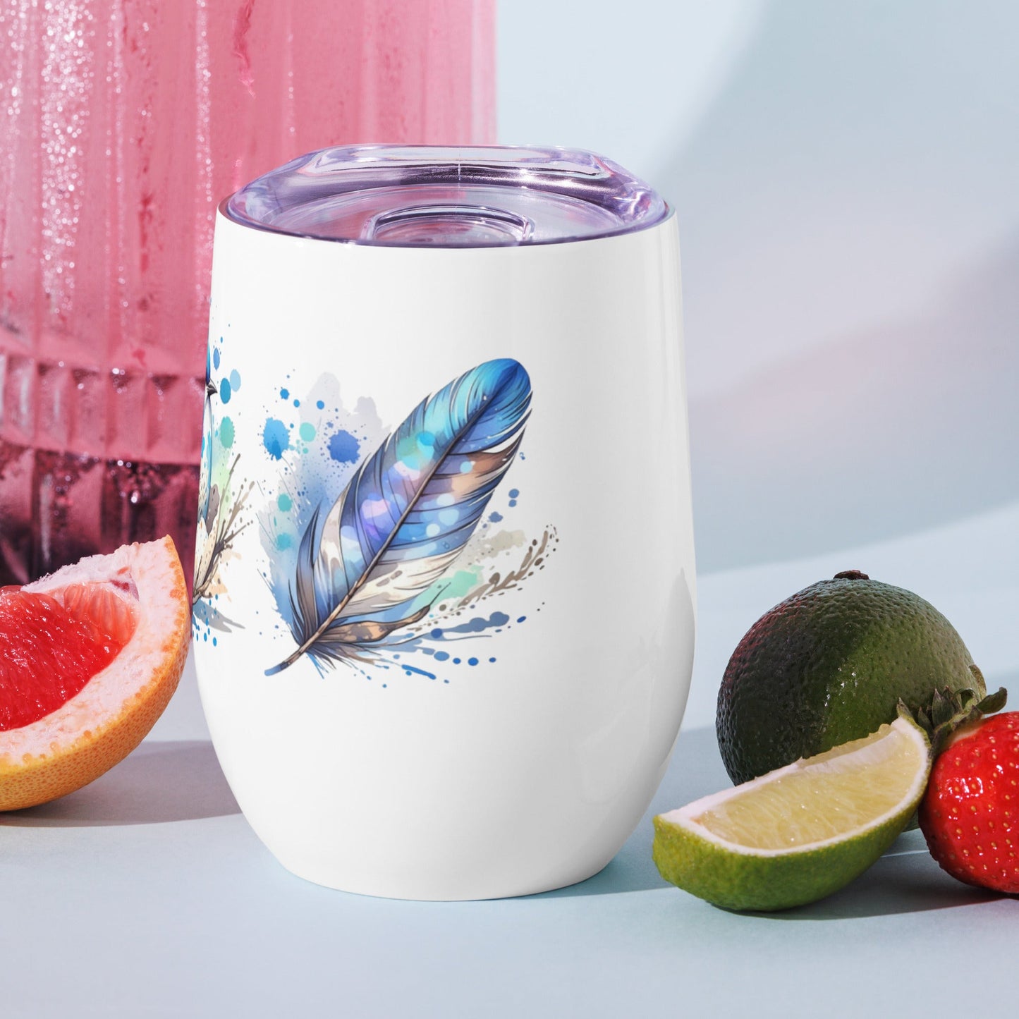 Baby Bird Watercolor Art Stainless Steel Wine Tumbler - Steel Tumbler - Discovery Co.